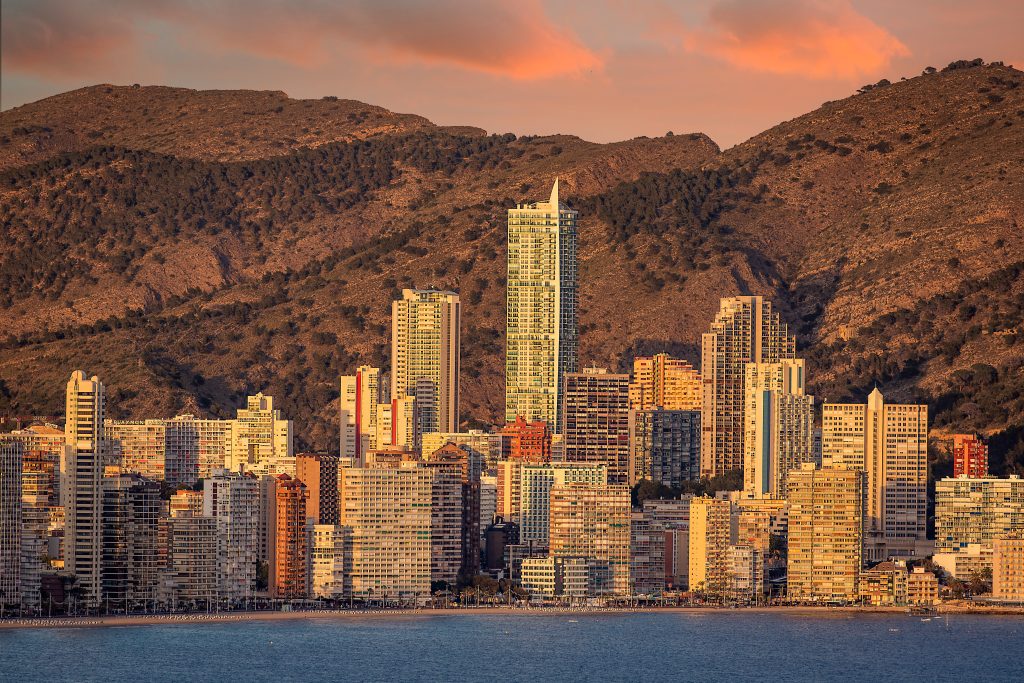 Un atardecer en Benidorm 